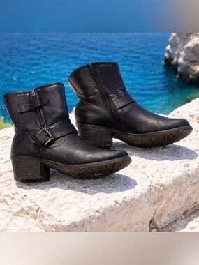 George Faux Leather Ankle Boots -Size 10